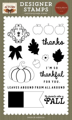 Carta Bella Here Comes Autumn Clear Stamps Fall Day Damask (CBHCA513044) Carta Bella Here Comes Autumn Clear Stamps Fall Day Damask (CBHCA513044)