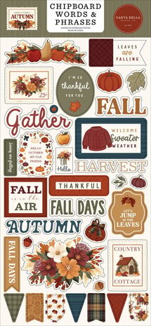 Carta Bella Here Comes Autumn 6x13 Inch Chipboard Words & Phrases (CBHCA513022) Carta Bella Here Comes Autumn 6x13 Inch Chipboard Words & Phrases (CBHCA513022)