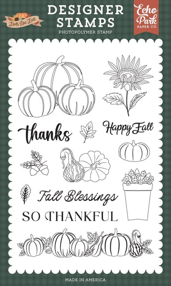 Echo Park Feels Like Fall Clear Stamps Squash And Pumpkins (FLF514044) Echo Park Feels Like Fall Clear Stamps Squash And Pumpkins (FLF514044)