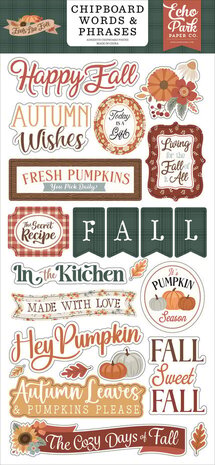 Echo Park Feels Like Fall 6x13 Inch Chipboard Word & Phrases (FLF514022) Echo Park Feels Like Fall 6x13 Inch Chipboard Word & Phrases (FLF514022)