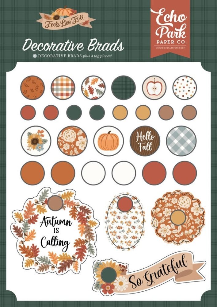 Echo Park Feels Like Fall Decorative Brads (FLF514020) Echo Park Feels Like Fall Decorative Brads (FLF514020)