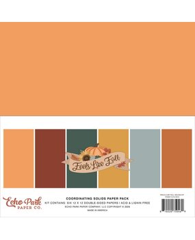 Echo Park Feels Like Fall 12x12 Inch Coordination Solids Paper Pack (FLF514015)