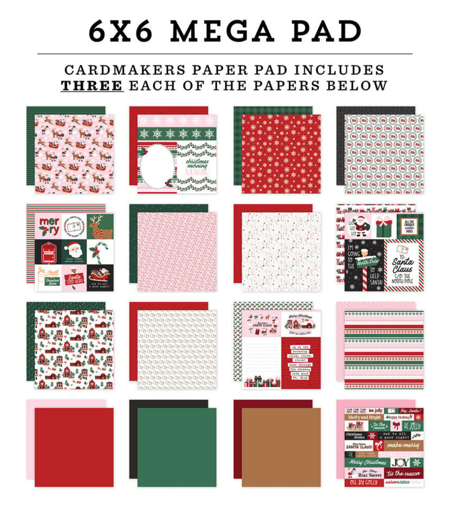 Echo Park North Pole Christmas 6x6 Inch Mega Pad (NPC515031) Echo Park North Pole Christmas 6x6 Inch Mega Pad (NPC515031)