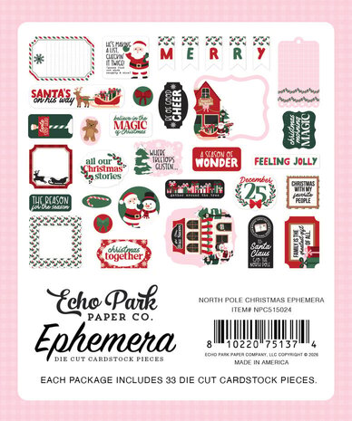 Echo Park North Pole Christmas Ephemera (NPC515024) Echo Park North Pole Christmas Ephemera (NPC515024)