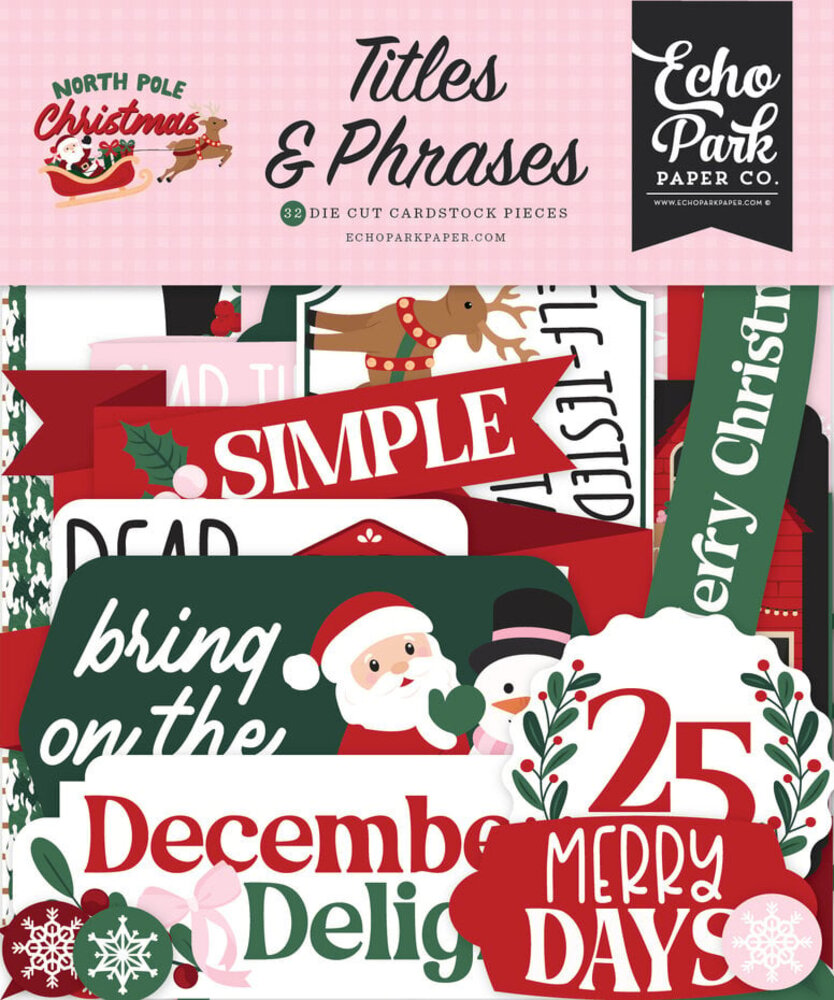 Echo Park North Pole Christmas Ephemera Titles & Phrases (NPC515032) Echo Park North Pole Christmas Ephemera Titles & Phrases (NPC515032)
