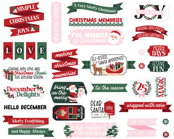 Echo Park North Pole Christmas Ephemera Titles & Phrases (NPC515032) Echo Park North Pole Christmas Ephemera Titles & Phrases (NPC515032)