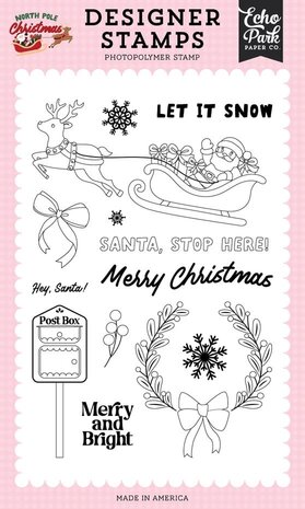 Echo Park North Pole Christmas Clear Stamps Santa Stop Here (NPC515044) Echo Park North Pole Christmas Clear Stamps Santa Stop Here (NPC515044)