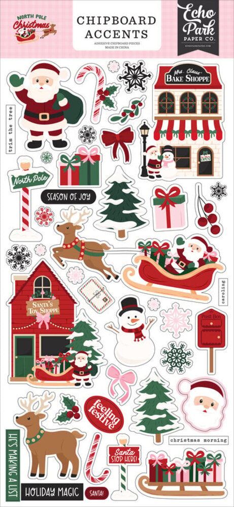Echo Park North Pole Christmas 6x13 Inch Chipboard Accents (NPC515021) Echo Park North Pole Christmas 6x13 Inch Chipboard Accents (NPC515021)