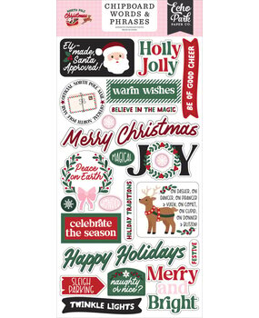 Echo Park North Pole Christmas 6x13 Inch Chipboard Word & Phrases (NPC515022)