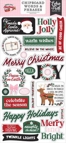 Echo Park North Pole Christmas 6x13 Inch Chipboard Word & Phrases (NPC515022) Echo Park North Pole Christmas 6x13 Inch Chipboard Word & Phrases (NPC515022)