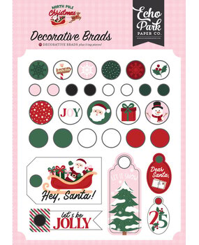 Echo Park North Pole Christmas Decorative Brads (NPC515020)