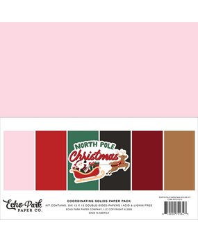 Echo Park North Pole Christmas 12x12 Inch Coordination Solids Paper Pack (NPC515015)