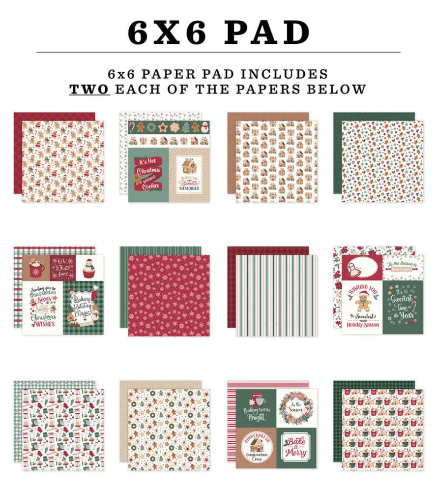Echo Park Baking Christmas Cheer 6x6 Inch Paper Pad (BCC516023) Echo Park Baking Christmas Cheer 6x6 Inch Paper Pad (BCC516023)