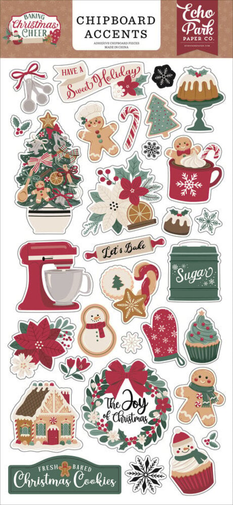 Echo Park Baking Christmas Cheer 6x13 Inch Chipboard Accents (BCC516021) Echo Park Baking Christmas Cheer 6x13 Inch Chipboard Accents (BCC516021)