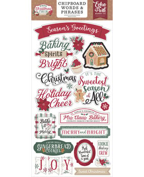 Echo Park Baking Christmas Cheer 6x13 Inch Chipboard Word & Phrases (BCC516022)