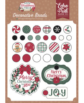 Echo Park Baking Christmas Cheer Decorative Brads (BCC516020) Echo Park Baking Christmas Cheer Decorative Brads (BCC516020)