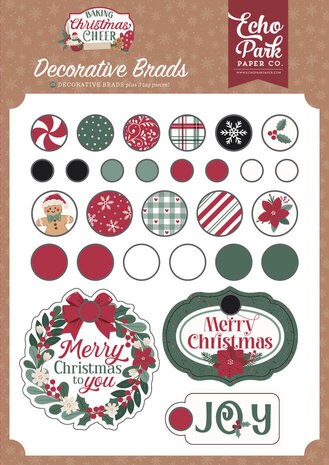 Echo Park Baking Christmas Cheer Decorative Brads (BCC516020) Echo Park Baking Christmas Cheer Decorative Brads (BCC516020)
