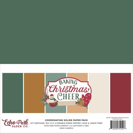 Echo Park Baking Christmas Cheer 12x12 Inch Coordination Solids Paper Pack (BCC516015) Echo Park Baking Christmas Cheer 12x12 Inch Coordination Solids Paper Pack (BCC516015)