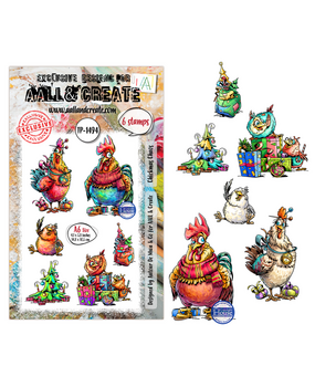 AALL and Create Clear Stamp Set A6 Chickmas Chaos (AALL-TP-1494) AALL and Create Clear Stamp Set A6 Chickmas Chaos (AALL-TP-1494)
