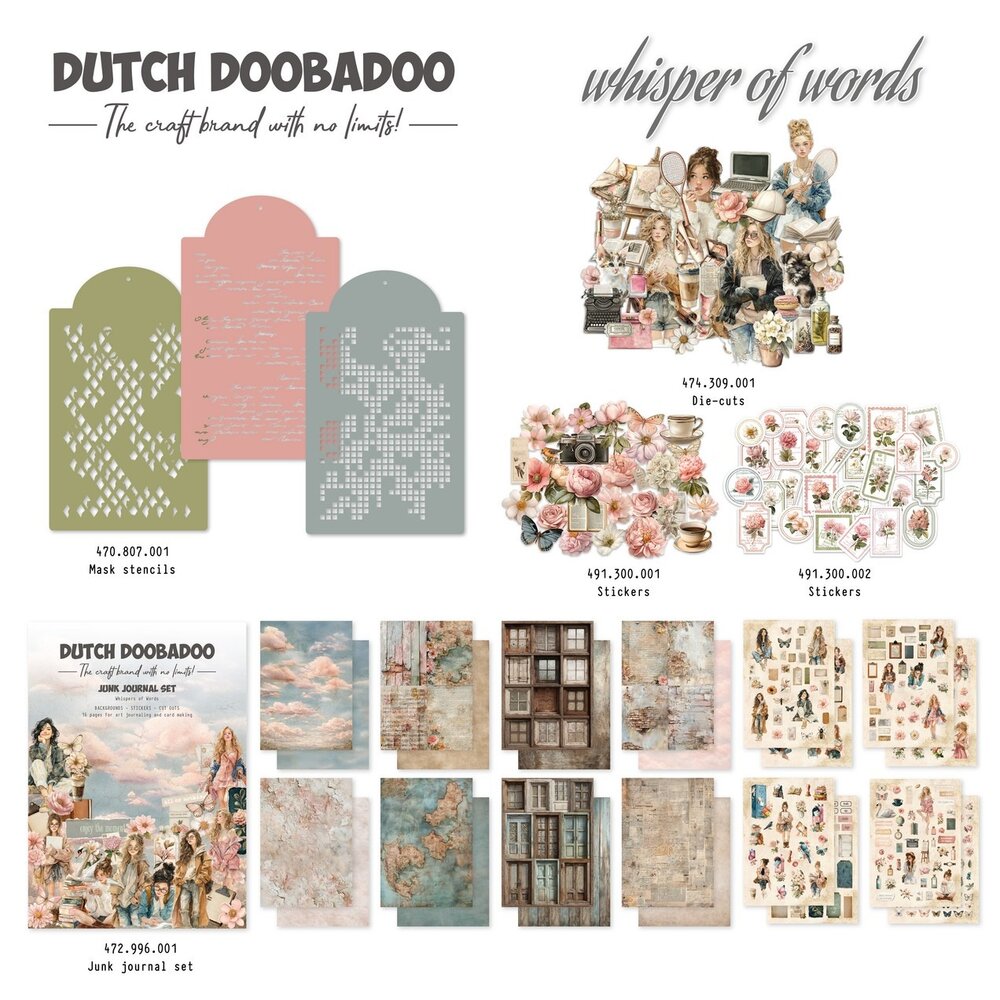 Dutch Doobadoo Dutch Sticker Art Whispers of Words Postage Stamps (491.300.002) Dutch Doobadoo Dutch Sticker Art Whispers of Words Postage Stamps (491.300.002)