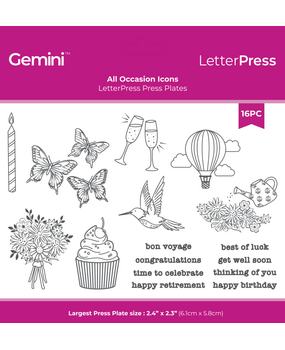 Gemini LetterPress Press Plate All Occasion Icons (CC-LP-PP-AOI)