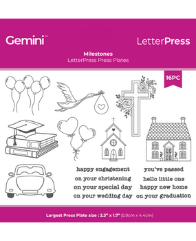 Gemini LetterPress Press Plate Milestones (CC-LP-PP-MSTO) Gemini LetterPress Press Plate Milestones (CC-LP-PP-MSTO)
