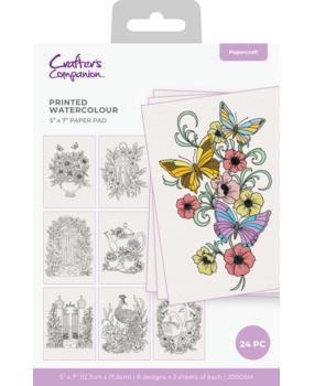 Crafter's Companion Printed Watercolour 5x7 Inch Paper Pad (CC-PAD5-PWAT) Crafter's Companion Printed Watercolour 5x7 Inch Paper Pad (CC-PAD5-PWAT)