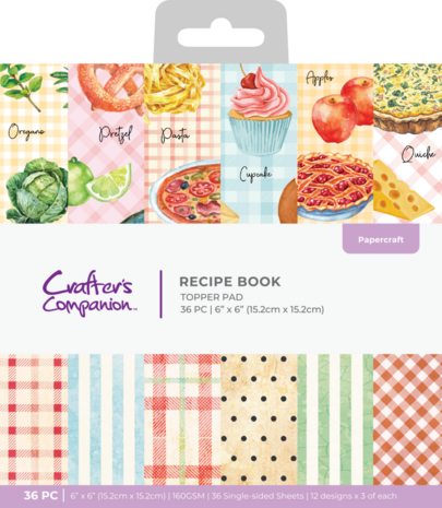 Crafter's Companion Recipe Book 6x6 Inch Topper Pad (CC-RB-TOP6) Crafter's Companion Recipe Book 6x6 Inch Topper Pad (CC-RB-TOP6)