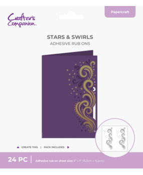 Crafter's Companion Cut in Edge Adhesive Rub Ons Stars & Swirls (CC-RUB6-SS) Crafter's Companion Cut in Edge Adhesive Rub Ons Stars & Swirls (CC-RUB6-SS)