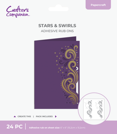 Crafter's Companion Cut in Edge Adhesive Rub Ons Stars & Swirls (CC-RUB6-SS) Crafter's Companion Cut in Edge Adhesive Rub Ons Stars & Swirls (CC-RUB6-SS)