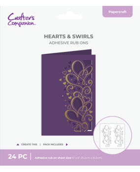 Crafter's Companion Cut in Edge Adhesive Rub Ons Hearts & Swirls (CC-RUB6-HS) Crafter's Companion Cut in Edge Adhesive Rub Ons Hearts & Swirls (CC-RUB6-HS)