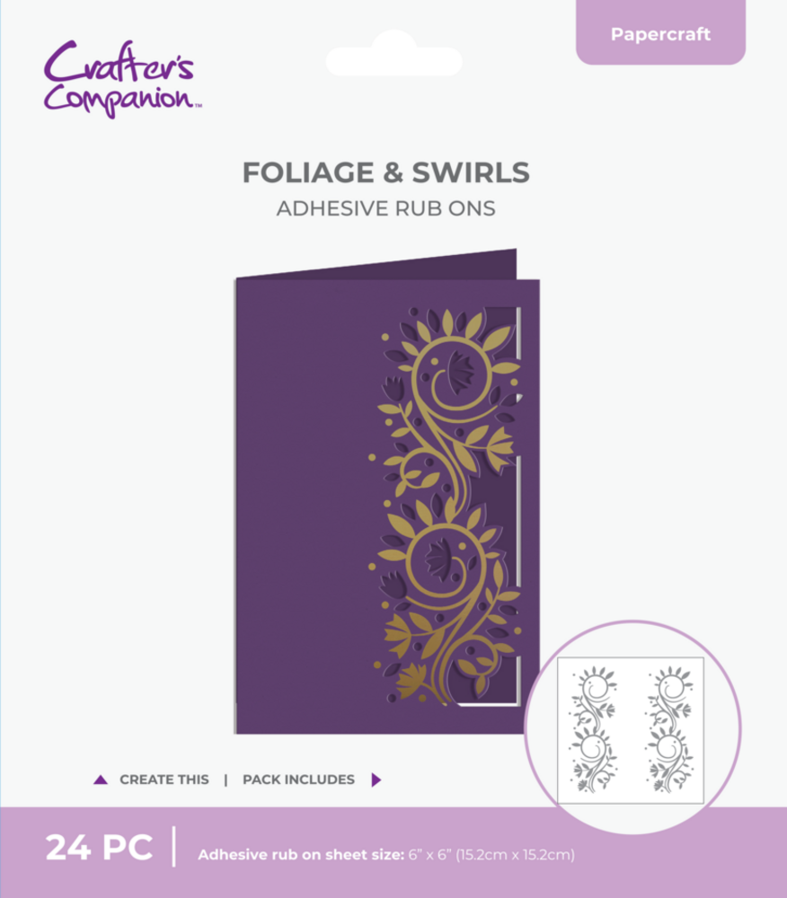 Crafter's Companion Cut in Edge Adhesive Rub Ons Foliage & Swirls (CC-RUB6-FOS) Crafter's Companion Cut in Edge Adhesive Rub Ons Foliage & Swirls (CC-RUB6-FOS)