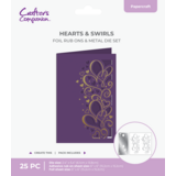 Crafter's Companion Cut in Edge Foil Rub Ons & Metal Die Hearts & Swirls (CC-FOILTR6-MD-HS)