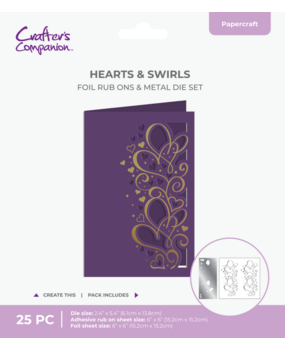 Crafter's Companion Cut in Edge Foil Rub Ons & Metal Die Hearts & Swirls (CC-FOILTR6-MD-HS) Crafter's Companion Cut in Edge Foil Rub Ons & Metal Die Hearts & Swirls (CC-FOILTR6-MD-HS)