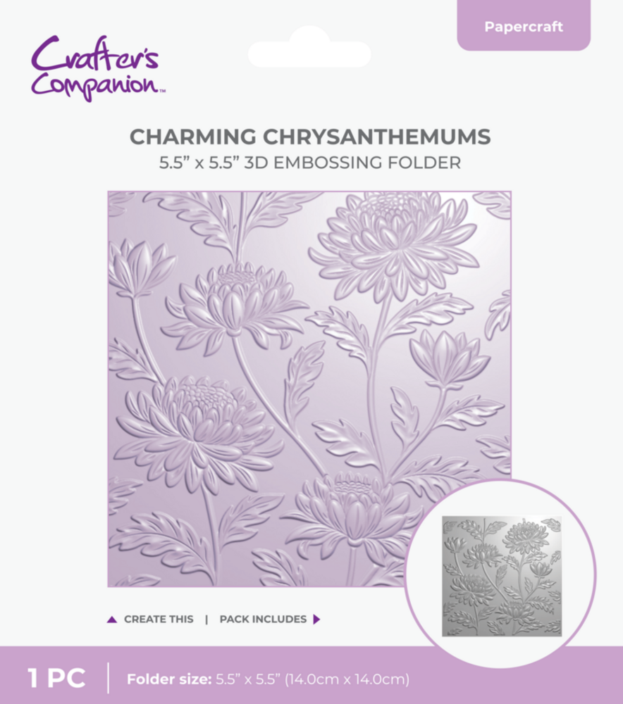 Crafter's Companion 3D Embossing Folder Charming Chrysanthemums (CC-3D-EF5.5-CHCH)