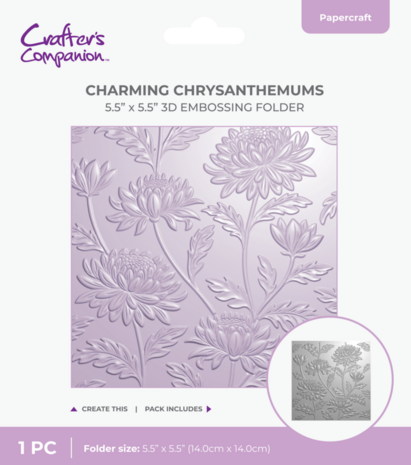 Crafter's Companion 3D Embossing Folder Charming Chrysanthemums (CC-3D-EF5.5-CHCH)