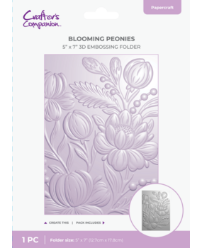 Crafter's Companion 3D Embossing Folder Blooming Peonies (CC-3D-EF5-BLPE)
