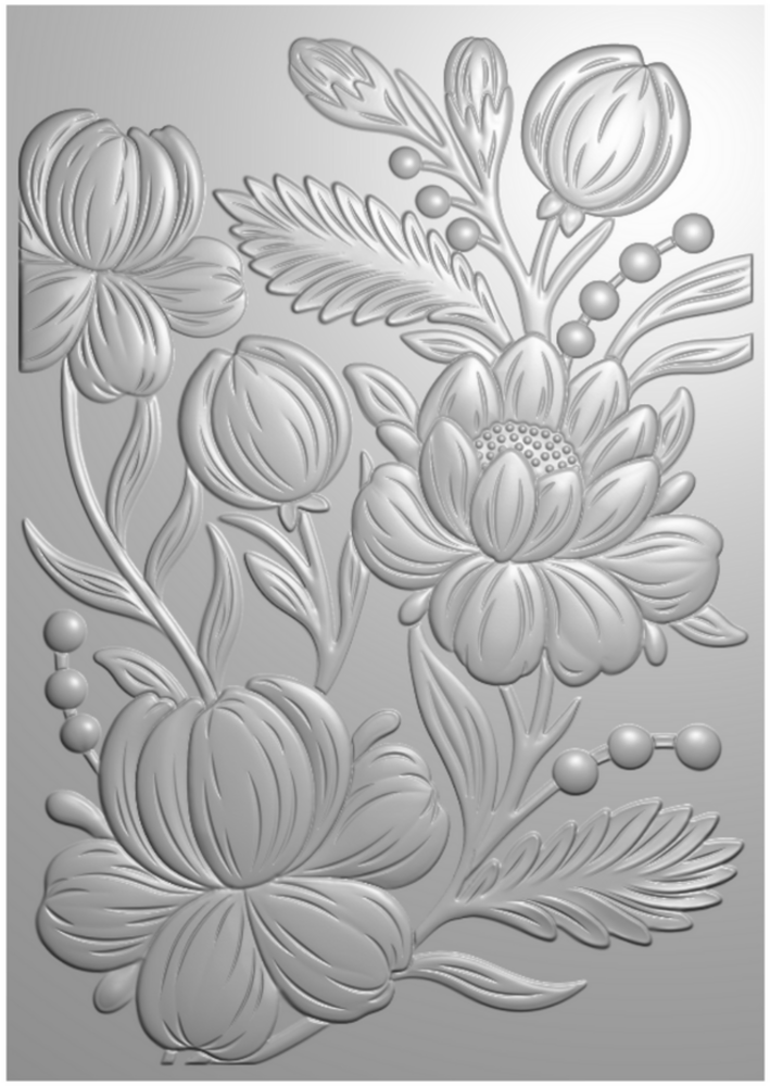 Crafter's Companion 3D Embossing Folder Blooming Peonies (CC-3D-EF5-BLPE)