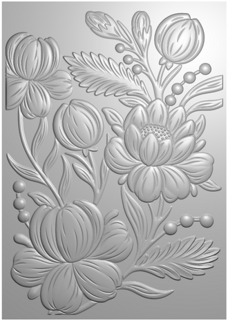 Crafter's Companion 3D Embossing Folder Blooming Peonies (CC-3D-EF5-BLPE)