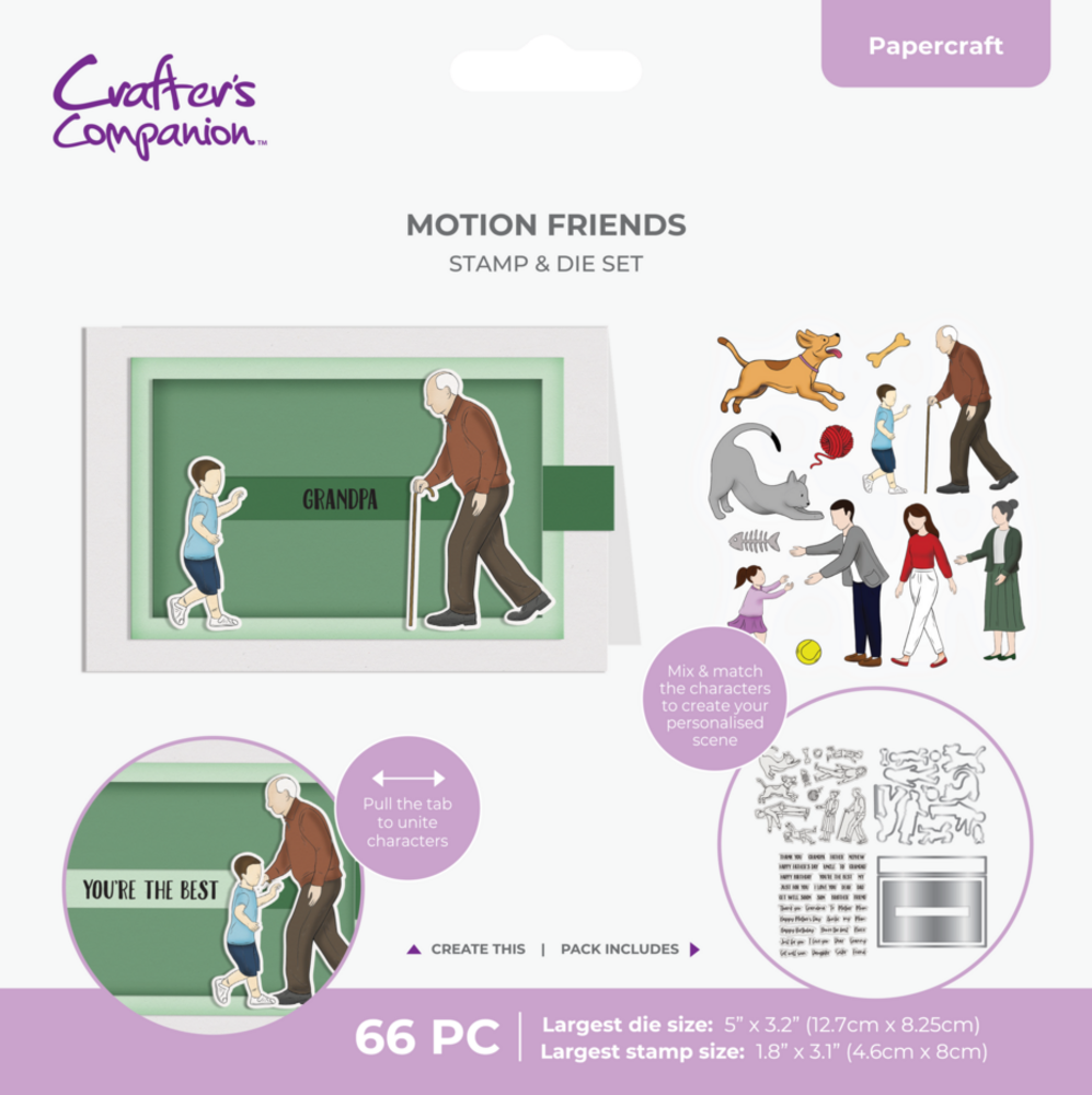 Crafter's Companion Motion Friends Stamp & Dies (CC-STD-MOFR)