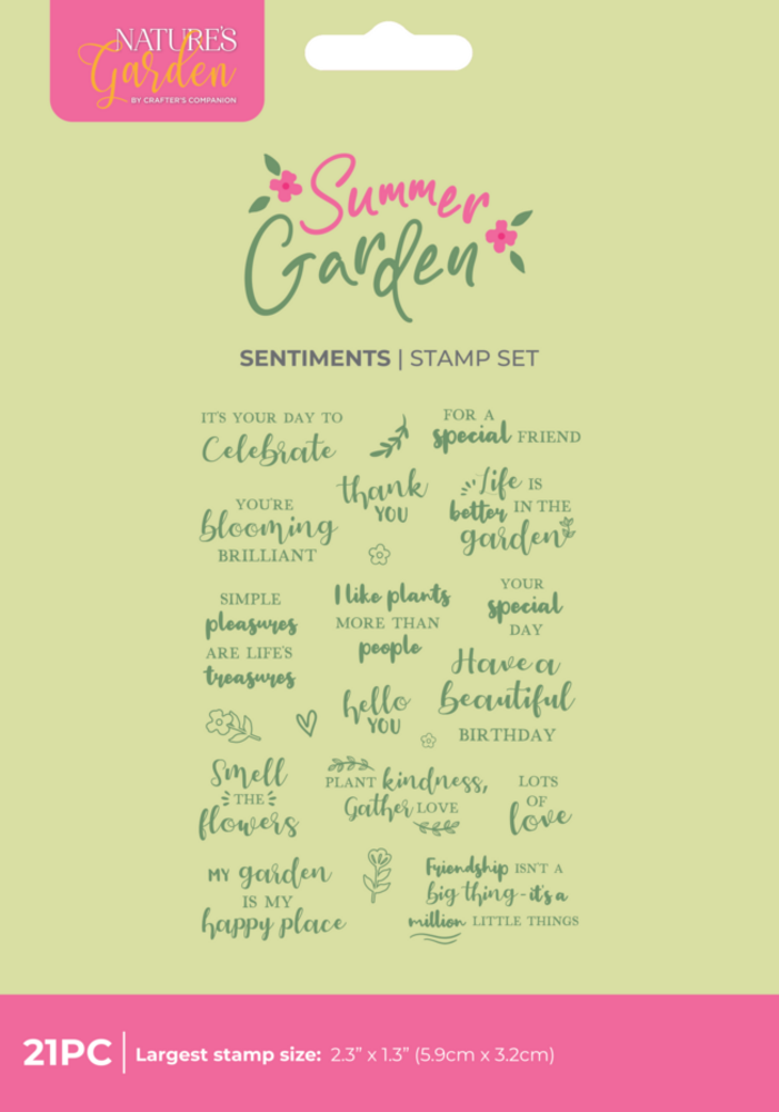 Crafter's Companion Summer Garden Clear Stamps Sentiments (NG-SUG-STP-SENT)