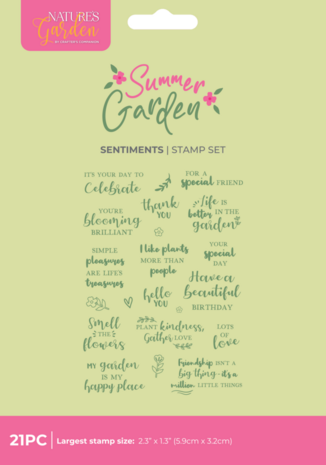 Crafter's Companion Summer Garden Clear Stamps Sentiments (NG-SUG-STP-SENT)
