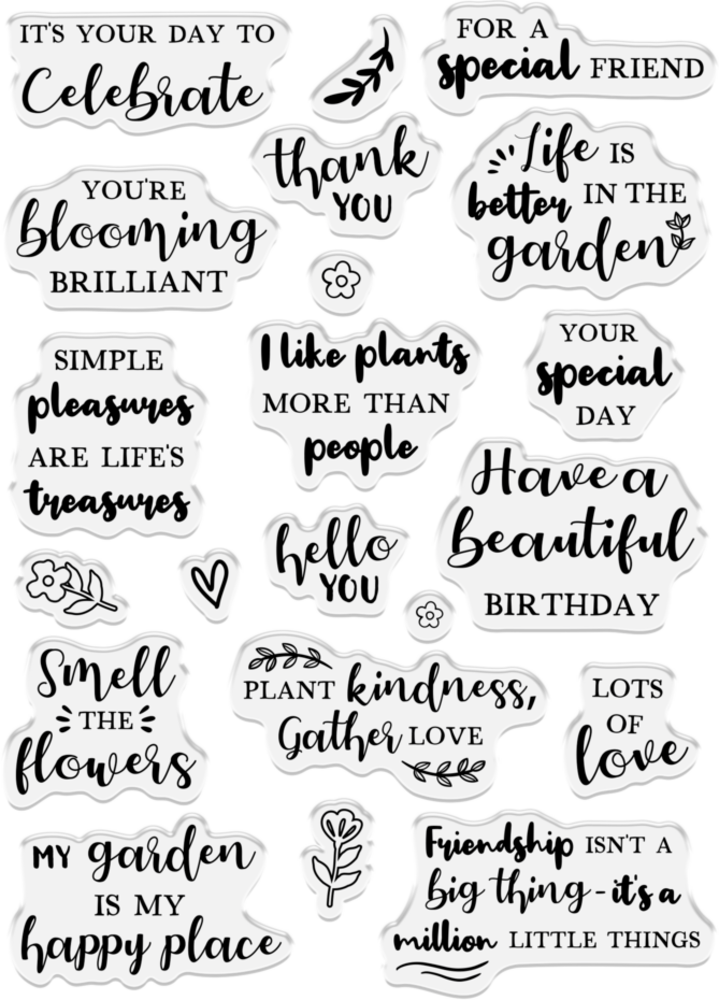 Crafter's Companion Summer Garden Clear Stamps Sentiments (NG-SUG-STP-SENT)