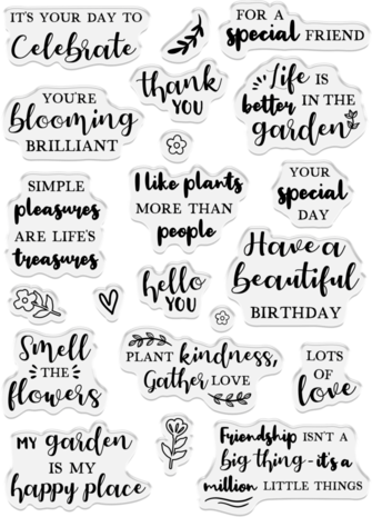 Crafter's Companion Summer Garden Clear Stamps Sentiments (NG-SUG-STP-SENT)
