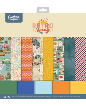 Crafter's Companion Retro Vacay 12x12 Inch Paper Pad (CC-RV-PAD12) Crafter's Companion Retro Vacay 12x12 Inch Paper Pad (CC-RV-PAD12)