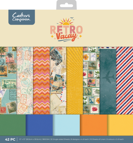 Crafter's Companion Retro Vacay 12x12 Inch Paper Pad (CC-RV-PAD12) Crafter's Companion Retro Vacay 12x12 Inch Paper Pad (CC-RV-PAD12)