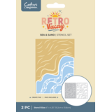 Crafter's Companion Retro Vacay Stencil Set Sea & Sand (CC-RV-STEN-SESA)