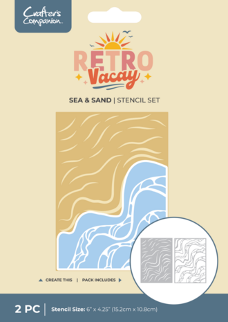 Crafter's Companion Retro Vacay Stencil Set Sea & Sand (CC-RV-STEN-SESA) Crafter's Companion Retro Vacay Stencil Set Sea & Sand (CC-RV-STEN-SESA)