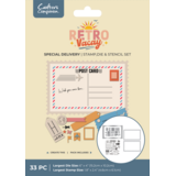 Crafter's Companion Retro Vacay Stamp, Die & Stencil Set Special Delivery (CC-RV-STD-STEN-SPDE)