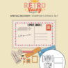 Crafter's Companion Retro Vacay Stamp, Die & Stencil Set Special Delivery (CC-RV-STD-STEN-SPDE) Crafter's Companion Retro Vacay Stamp, Die & Stencil Set Special Delivery (CC-RV-STD-STEN-SPDE)
